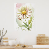 Daisy Watercolor Blume Moderne Beruflich Poster (Küche)