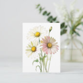 Daisy Watercolor Blume Moderne Beruflich Postkarte (Stehend Vorderseite)
