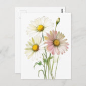 Daisy Watercolor Blume Moderne Beruflich Postkarte (Vorne/Hinten)