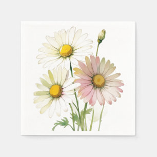 Daisy Watercolor Blume Moderne Beruflich Serviette