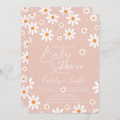 Daisy Watercolor Floral Baby Dusche Einladung (Vorne/Hinten)