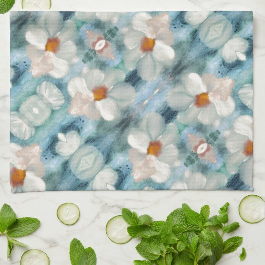 Daisy Watercolor Floral Geschirrtuch (Gefaltet)