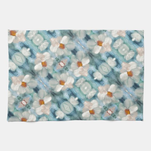 Daisy Watercolor Floral Geschirrtuch (Horizontal)