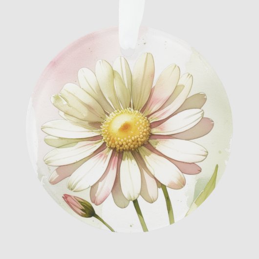 Daisy Watercolor Flower Modern Professional Ornament (Vorderseite)