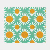 Daisy Watercolor Folk Art Inspiriert Fleecedecke (Vorderseite (Horizontal))