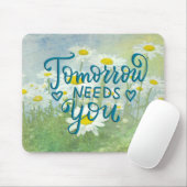 Daisy Watercolor mit Quote Mouse Pad Mousepad (Mit Mouse)