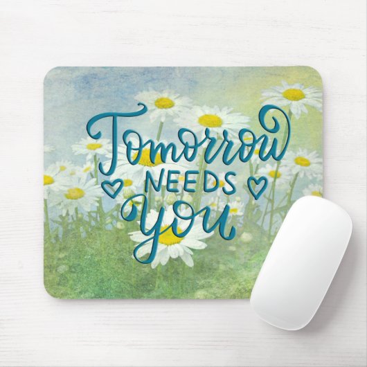 Daisy Watercolor mit Quote Mouse Pad Mousepad (Mit Mouse)