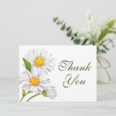 Daisy Watercolor Summer White Floral Vielen Dank Dankeskarte (Stehend Vorderseite)