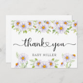 Daisy Watercolor | Vielen Dank Mitteilungskarte (Vorne/Hinten)