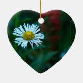 Daisy Wedding Anniversary Heart Shaped Keramikornament (Hinten)