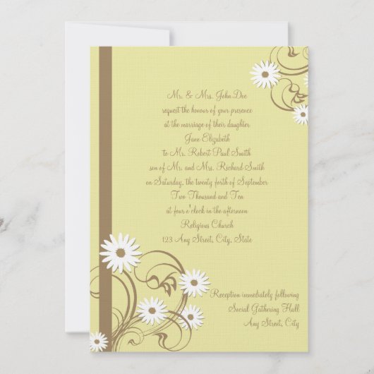 Daisy Wedding Einladung (Vorderseite)