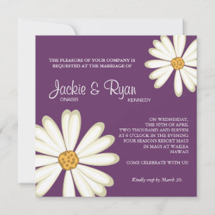 Daisy Wedding Einladung Blume Weiß lila