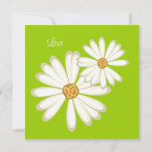 Daisy Wedding Einladung Blume Weiße Limette Grün (Rückseite)
