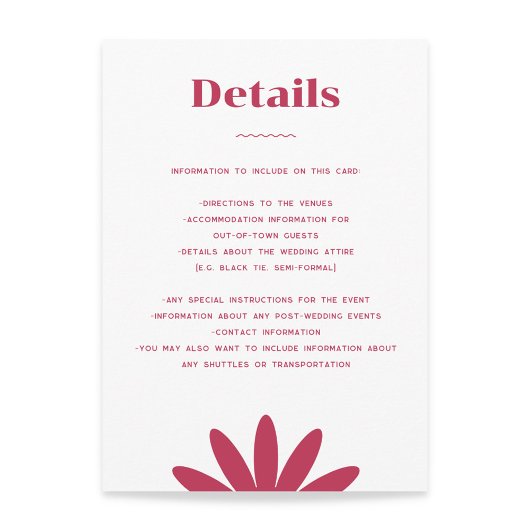 Daisy Wedding Enclosure Card Begleitkarte