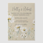 Daisy Wedding Foto QR-Code Pergament Einladungen (Vorderseite)