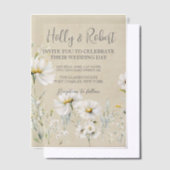 Daisy Wedding Foto QR-Code Pergament Einladungen (Versetzt)