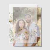 Daisy Wedding Foto QR-Code Pergament Einladungen (Versatz (Ehepaar))