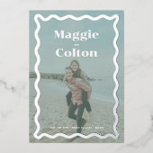 Daisy Wedding Foto Save the Date Folieneinladung (Vorderseite)