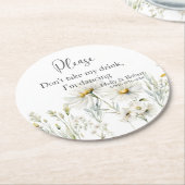Daisy Wedding I'm Dancing Runder Pappuntersetzer (Angewinkelt)