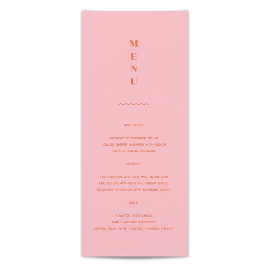 Daisy Wedding Menu Menükarte