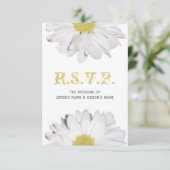 Daisy Wedding RSVP Karte (Stehend Vorderseite)