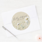 Daisy Wedding Runder Aufkleber (Umschlag)