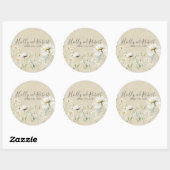 Daisy Wedding Runder Aufkleber (Blatt)