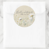 Daisy Wedding Runder Aufkleber (Tasche)
