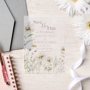 Daisy Wedding Save the Date Pergament Einladungen