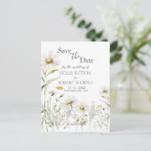 Daisy Wedding Save the Date Postkarte (Stehend Vorderseite)