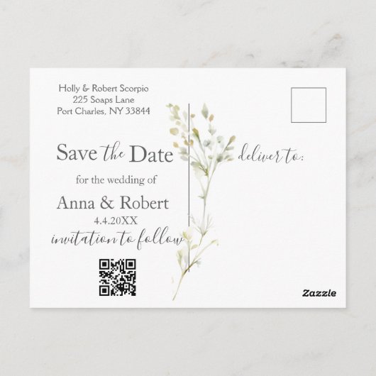 Daisy Wedding Save the Date Postkarte (Rückseite)