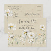 Daisy Wedding Save the Date Postkarte (Vorne/Hinten)