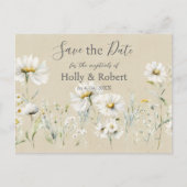 Daisy Wedding Save the Date Postkarte (Vorderseite)