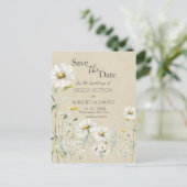 Daisy Wedding Save the Date Postkarte (Stehend Vorderseite)