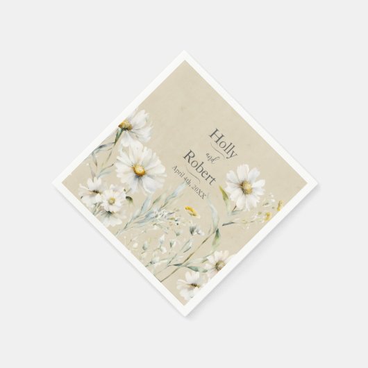 Daisy Wedding Serviette (Ecke)