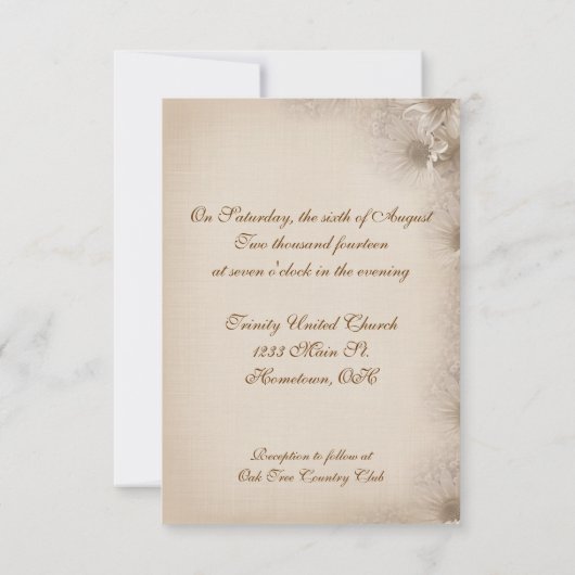 Daisy Wedding Vow Renewal Einladung (Rückseite)