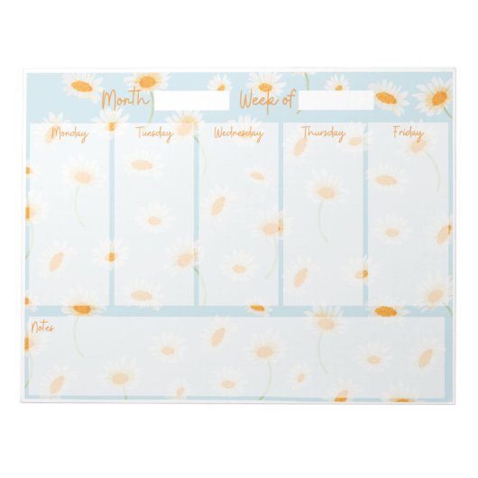 Daisy Weekly Desk Planner Notizblock (Vorderseite)