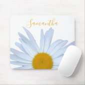Daisy White Elegant Yellow Script Mouse Pad Mousepad (Mit Mouse)