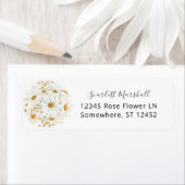 Daisy White Floral Return Address Label 2 (Insitu)