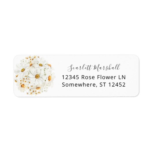 Daisy White Floral Return Address Label 2 (Vorne)