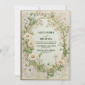 Daisy White Floral Wedding Einladung (Vorderseite)