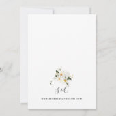 Daisy White Floral Wedding V3 Einladung (Rückseite)