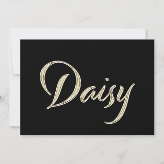 Daisy white gold Handwriting Karte (Vorderseite)