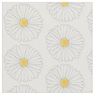 Daisy White Yellow Daisis Blume Blumendruck Stoff