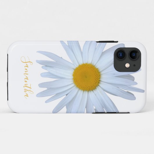 Daisy White Yellow Script Case-Mate iPhone Case (Rückseite (Horizontal))