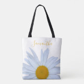 Daisy White Yellow Script Tote Bag Tasche (Rückseite)