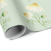 Daisy Wild Blume Green Geschenkpapier (Rolleneckpunkt)