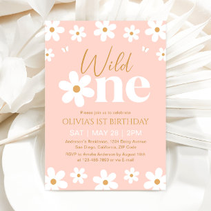 Daisy Wild One 1. Geburtstagseinladung Einladung