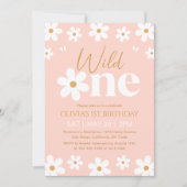 Daisy Wild One 1st Birthday Invitation Einladung (Vorderseite)