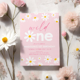 Daisy Wild One erster Geburtstag Einladung